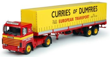 TEK64458 - SCANIA 111 4x2 Avec Remorque bachée 2 Essieux "CURRIE EUROPEAN"