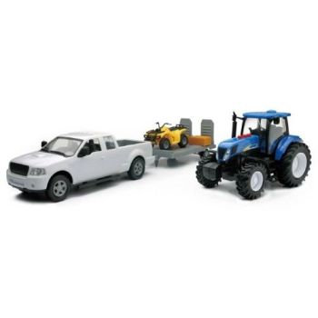 NEW01673 - NEW HOLLAND avec quad plateau et pick-up