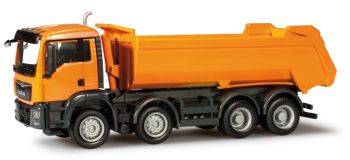 HER303354 - MAN TGS M Euro 6 - 4 Essieux Benne "Orange" Ech:1/87