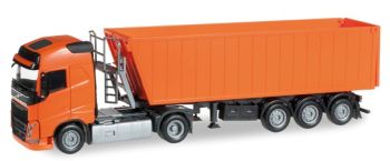 HER303965 - VOLVO FH 4x2 Avec Remorque 3 Essieux "Orange" Ech:1/87