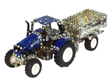 TRO09560 - NEW HOLLAND T5.115 Avec remorque 581 Piéces Ech:1/64