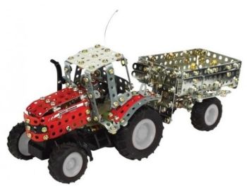 TRO09540 - MASSEY 7600 Avec remorque 554 Piéces Ech:1/64