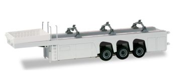 HER076418 - Remorque Porte-Préfabriqué 3 Essieux FLATLINER "Blanche" Ech:1/87