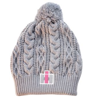 BON14IHK024 - Bonnet IH Gris avec pompon