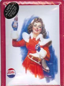 Plaque tôlée : Pin-up Noël Pepsi Cola