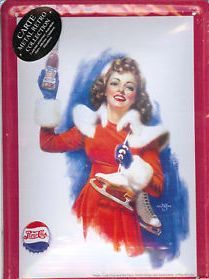 IES12P - Plaque tôlée : Pin-up Noël Pepsi Cola