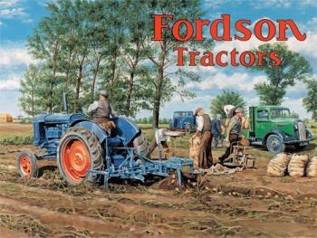 IES27P - Plaque tôlée : FORDSON "Tractors" 20x15cm