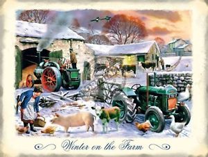 IES29G - Plaque tôlée :"Winter On The Farm"