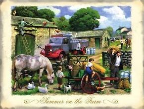 IES32G - Plaque tôlée : "Summer On The Farm"
