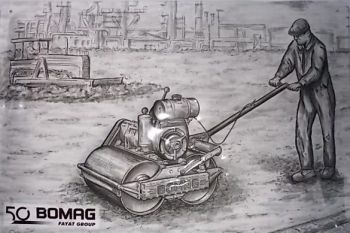 IES34M - Plaque tôlée : BOMAG en relief