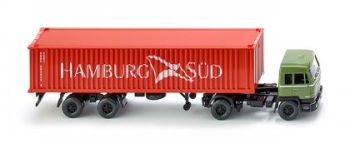 WIK052302 - BUSSING BS16 4x2 Avec Remorque 2 Essieux porte-container 40 Pieds Ech:1/87