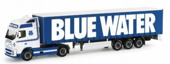 HER153850 - VOLVO FH GL XL 4x2 avec remorque bâchée 3 Essieux BLUE WATER