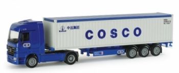 HER154765 - MERCEDES Actros 4x2 avec porte container et container 40 Pieds COSCO