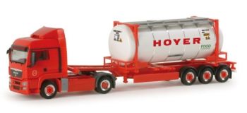 HER156158 - MAN TGS LX 4x2 avec porte container 3 Essieux et container citerne HOYER