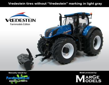 MAR1607/01 - NEW HOLLAND T7.315 HD VREDESTEIN Edition - Marquage pneus noir