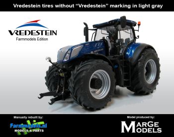 MAR1609/01 - NEW HOLLAND T7.315 HD Blue Power VREDESTEIN Edition - Marquages pneus noir