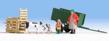 NOC16652 - Remorque transport de veaux avec veaux et fermiers