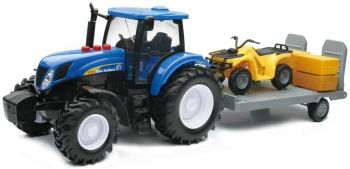NEW01663 - NEW HOLLLAND T7070  avec plateau et quad Ech:1/24