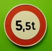 MCD-021 - Panneau Interdiction au plus de 5.5t - En kit - Poteau non inclus