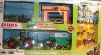 NFL75064 - Grand set avec tracteur CLAAS 936 avec remorque, Ecurie , Animaux et accessoires Ech:1/32