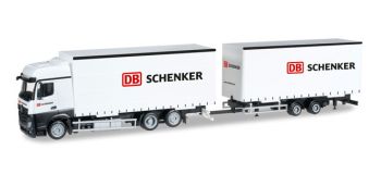HER304597 - Porteur MERCEDES 6x2 avec remorque 2 Essieux "SCHENKER" Ech:1/87
