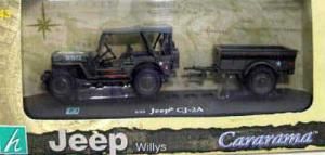 CAR146001 - Jeep WILLYS Capotée avec Remorque