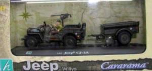 CAR149001 - Jeep WILLYS avec Personnage et Remorque