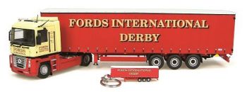 UH5638 - RENAULT Magnum 500 AE 4x2 Avec remorque 3 Essieux "FORDS INTERNATIONAL DERBY" - Porte clé en cadeau