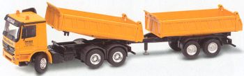 CON40149 - MERCEDES Actros 6x4 Tri-benne Avec Remorque 2 Essieux Tri-benne "HEFFNER"