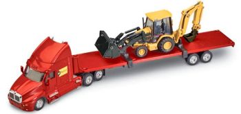 NOR55117 - KENWORTH 6x4 Avec Remorque plateau 2 Essieux et Tractopelle CATERPILLAR 420D