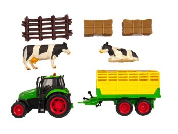 FGK510727B - Tracteur Vert avec Bétaillère. 2 Vaches et accessoires