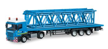 HER303873 - SCANIA R avec semi-remorque et élément de Flèche pour grue LIEBHERR LR 1600/2 "FELBERMAYR" Ech:1/87