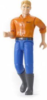 BRU60010A - Personnage Homme Blond avec chemise orange et pantalon bleu Ech:1/16