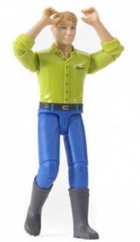 BRU60010C - Personnage Homme Blond avec chemise verte et pantalon bleu Ech:1/16