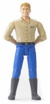 BRU60010D - Personnage Homme Blond avec chemise beige et pantalon bleu Ech:1/16