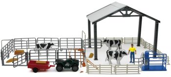 NEW05045 - Grand coffret de la ferme avec stabulation, vaches et accessoires