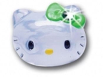 T8815F - Bague strass Vert HELLO KITTY