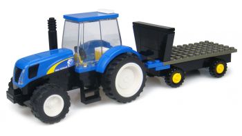 UHK1201 - NEW HOLLAND Avec plateau et personnage à monter en brique de construction (70 Piéces)
