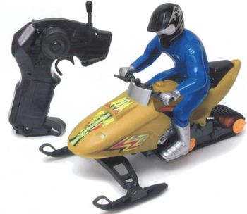 JC1807/2 - Moto neige Radiocommandé avec personnage Verte Ech:1/18