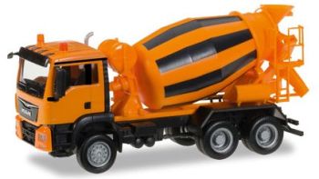 HER305358 - MAN TGS Euro 6 6x4 Toupie "Orange et Noire" Ech:1/87