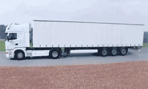 UH5620 - Camion SCANIA Blanc avec Semi-remorque