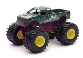 NEW19936D - Monster truck Pick up vert et violet SKULL
