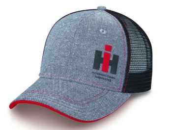 220040 - Casquette INTERNATIONAL grise et rouge avec arrière en maille noire