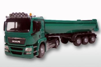 EMEK22606 - MAN TGS LX 4x2 avec benne 3 Essieux Vert