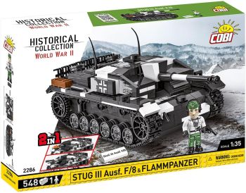 COB2286 - Char 2en1  STUG III AUSF F et FLAMMPANZ - 536 Pièces