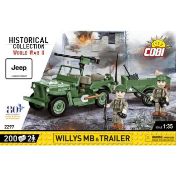 COB2297 - JEEP Willys MB avec remorque 80e anniversaire - 200 Pièces
