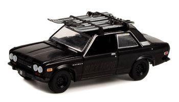 GREEN28110-D - DATSUN 510 avec porte-skis 1971 noire de la série BLACK BANDIT sous blister