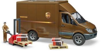 BRU2538 - MERCEDES BENZ UPS avec personnage et accessoires