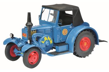 SCH129 - LANZ EILBULLDOG bleu avec cabine noire et treuil limité à 1000 exemplaires