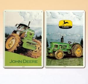 KOV792 - Lot de 2 Plaques Tôlées JOHN DEERE